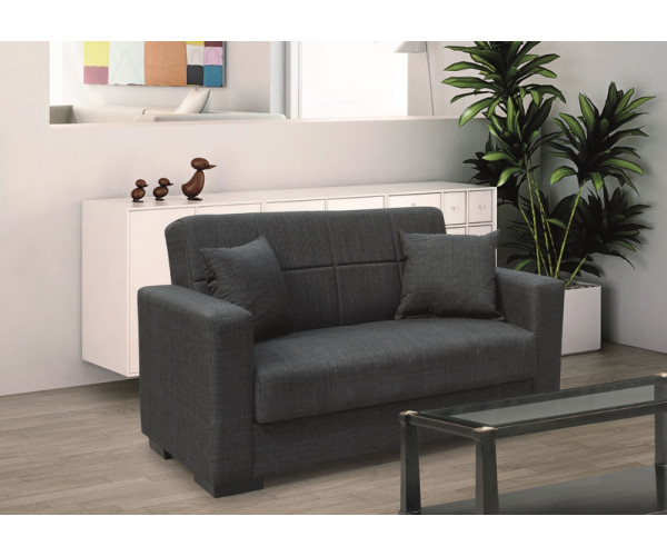 ROVER DARK GREY ΥΦΑΣΜΑ 2ΘΕΣΙΟΣ ΚΑΝΑΠΕΣ/ΚΡΕΒΑΤΙ ΜΕ ΑΠΟΘ.ΧΩΡΟ 150Χ80εκ. 40.0312