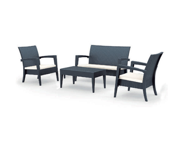 MIAMI ΣΕΤ DARK GREY(2ΠΟ+1ΚΑ+ΤΡΑΠ92Χ53+ΜΑ ΠΟΛ/ΝΙΟΥ 53.0050
