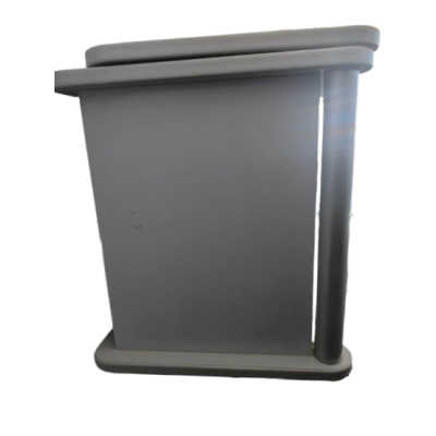 Έπιπλο TV silver βαρέου τύπου με τζάμι σε ασήμι χρώμα με ροδάκια 81x52x63h