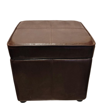 BOX Ιταλικό σκαμπό με αποθηκευτικό χώρο pu καφέ 47x47x45h