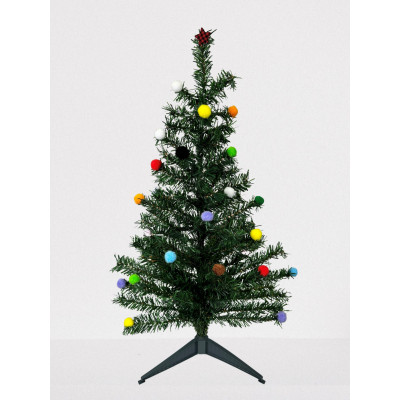 Χριστουγεννιάτικο δεντράκι επιτραπέζιο στολισμένο σε παραδοσιακή γραμμή ύψους 80cm